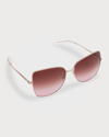 Barton Perreira Vilua Mixed-media Butterfly Sunglasses In Rose Gold Desert