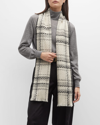 Gorski Cashmere Frayed Scarf In White / Black
