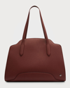 Loro Piana Sesia Micro Leather Tote In Burgundy