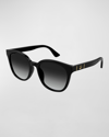 Gucci Line Round Injection Sunglasses In Black