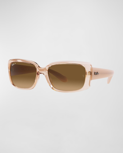 Ray Ban Rectangle Nylon Sunglasses In Transparent