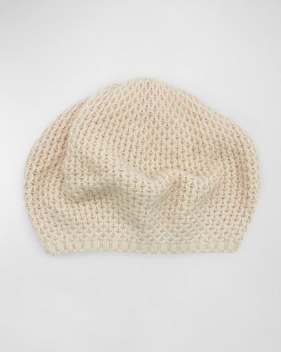 Portolano Honeycomb Cashmere Slouch Beanie In Soft Pink