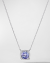 DAVID YURMAN CHATELAINE PENDANT NECKLACE WITH GEMSTONE AND DIAMONDS IN 18K WHITE GOLD, 7MM, 18"L