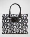 Versace La Medusa Small Monogram Tote Bag In 2b02v Black White