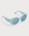 Burberry Monogram Round Acetate & Plastic Sunglasses In Multi