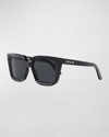Dior Oversized Square Acetate Sunglasses In Shiny Black