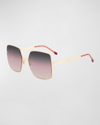 Isabel Marant 52mm Gradient Square Sunglasses In 00aw Rose Gold Re