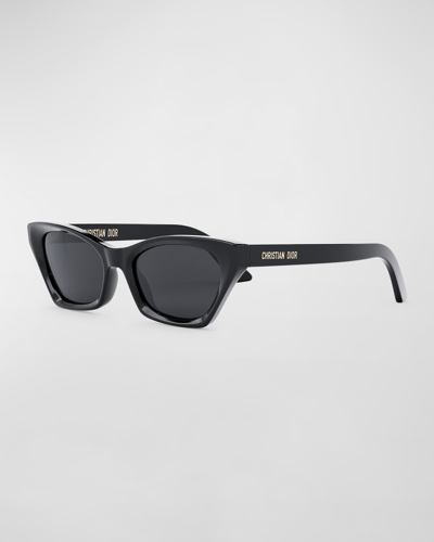 Dior Beveled Acetate Butterfly Sunglasses In Black