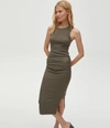 MICHAEL STARS WREN RIBBED MIDI DRESS