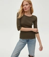 Michael Stars Dot 3/4 Sleeve Tee In Dolma