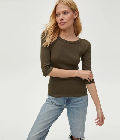 Michael Stars Dot 3/4 Sleeve Tee In Dolma