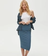 MICHAEL STARS RAE RIBBED SKIRT WITH SLIT