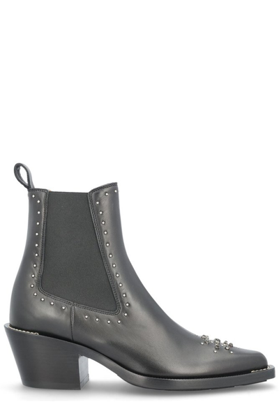 Chloé Nellie Texan Ankle Boots In Black