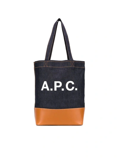 Apc Axelle Logo Tote Bag In Brown