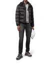 Moorer Brett Quilted Down Jacket With Stand-up Hood In Black