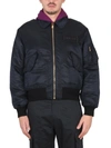 Versace Men's Bomber Jacket With Applied Logo In Black
