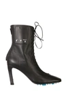 Off-white Off White Leather Heel Boots Women In Black