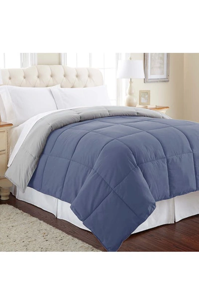 Modern Threads Down Alternative Reversible Comforter In Infinity Blue/silver