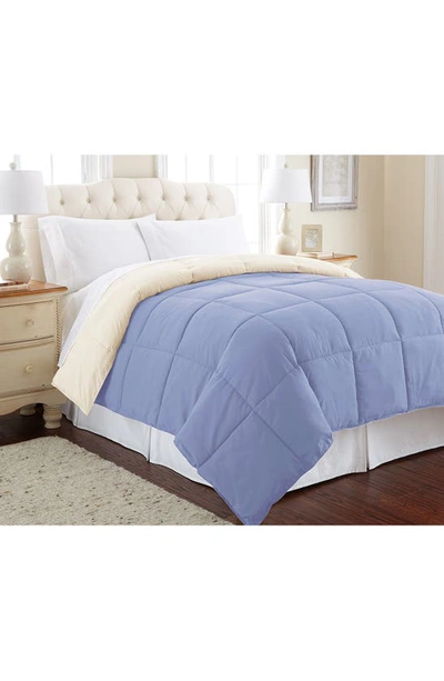 Modern Threads Down Alternative Reversible Comforter In Blue/cream