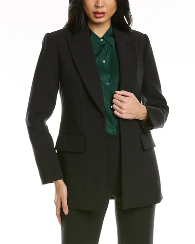 Rebecca Taylor Refined Suiting Wool-blend Blazer In Black