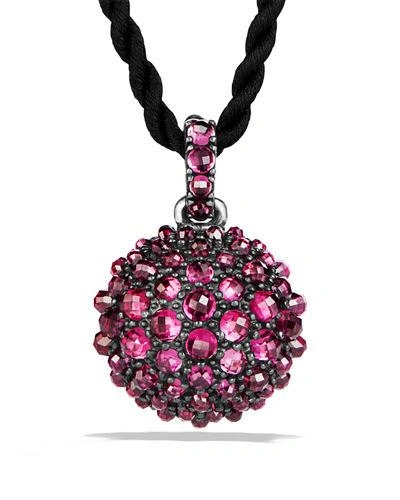 David Yurman Osetra Pendant Necklace With Rhodalite Garnet In Pink/black