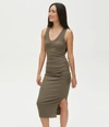 MICHAEL STARS LORI RIBBED V-NECK DRESS