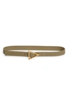 BOTTEGA VENETA BOTTEGA VENETA TRIANGLE BUCKLE LEATHER BELT