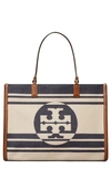 Tory Burch Ella Jacquard Stripe Tote In Royal Navy