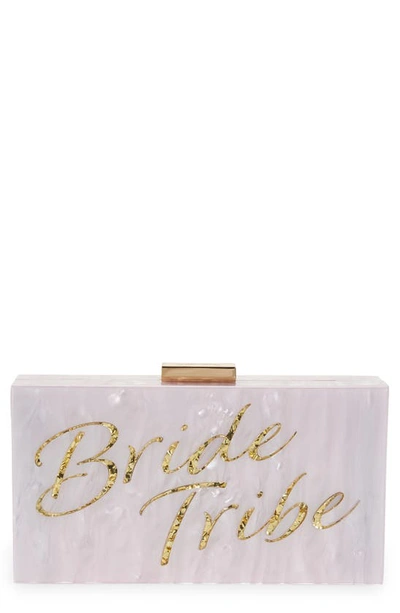 Olga Berg Bride Tribe Acrylic Clutch In Ivory