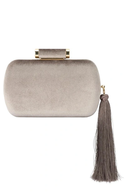 Olga Berg Matilda Velvet Clutch In Mink