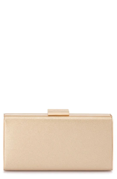 Olga Berg Precious Metallic Box Clutch In Champagne