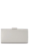 Olga Berg Precious Metallic Box Clutch In Silver