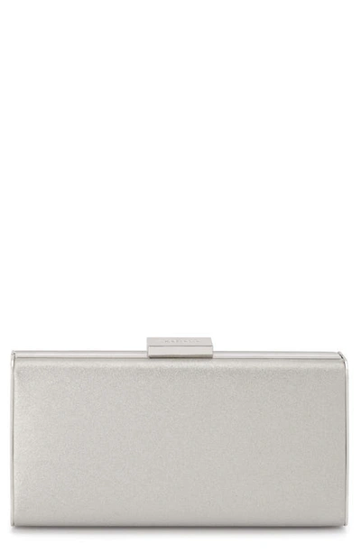 Olga Berg Precious Metallic Box Clutch In Silver