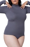 Spanx Better Base Long Sleeve Turtleneck Top In Magnetic