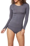 Spanx Slit Cuff Long Sleeve Pajama Top In Magnetic