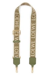 Loewe Anagram Logo Jacquard Bag Strap In Green/ Avocado Green