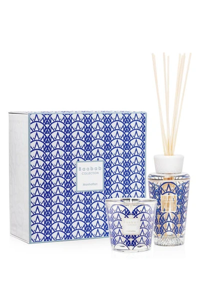 Baobab Collection My First Baobab Candle & Diffuser Gift Box - Manhattan In Blue