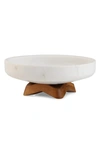 Nambe Chevron Fruit Or Centerpiece Bowl In White Brown