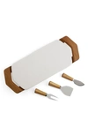 NAMBE CHEVRON CHEESE BOARD WITH THREE SERVING PIECES