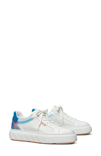 Tory Burch Ladybug Sneaker In White/iridescent/coral Blue