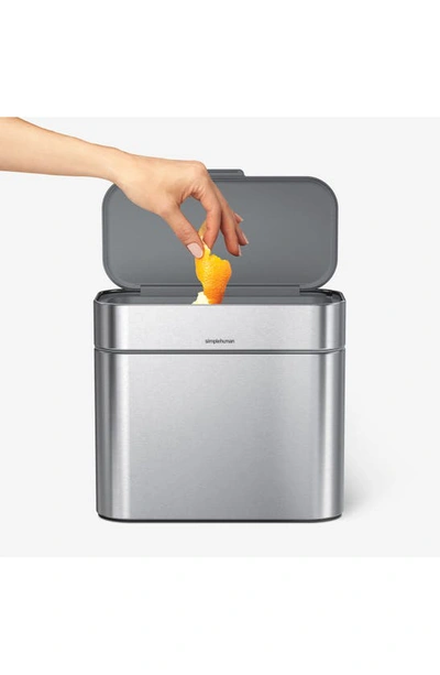 Simplehuman 4-liter Compost Caddy In Brushed Stainless Steel