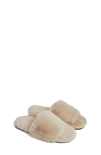 Apparis Diana Faux Fur Slippers In Latte