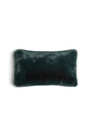 Apparis Cicily Faux Fur Lumbar Pillow Cover In Emerald Green