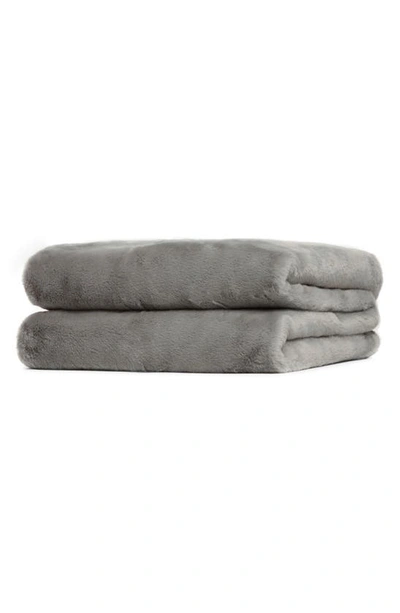 Apparis Jumbo Brady Faux Fur Blanket In Grey