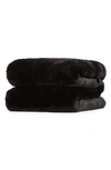 Apparis Little Brady Faux Fur Throw Blanket In Noir