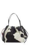 DRIES VAN NOTEN LARGE COW PRINT TWILL TOTE