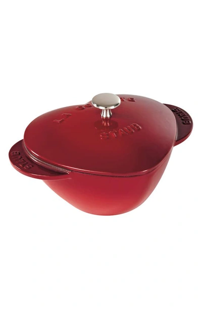 Staub 1.75-quart Enameled Cast Iron Heart Cocotte In Cherry