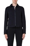 AKRIS PUNTO LACE-UP TWIST DENIM JACKET