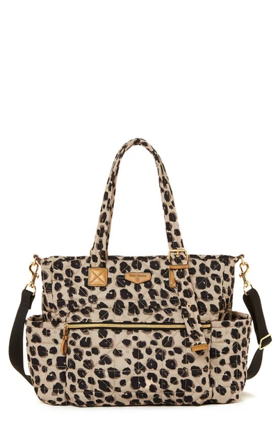 Twelvelittle Babies' Companion Carry Love Quilted Diaper Bag In Leopard