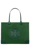 Tory Burch Ella Large Tote In Dark Foliage